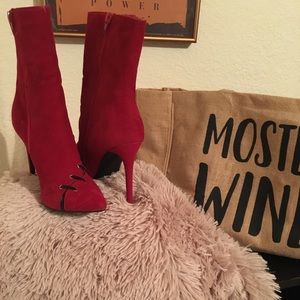 Read and Black Angle Boots